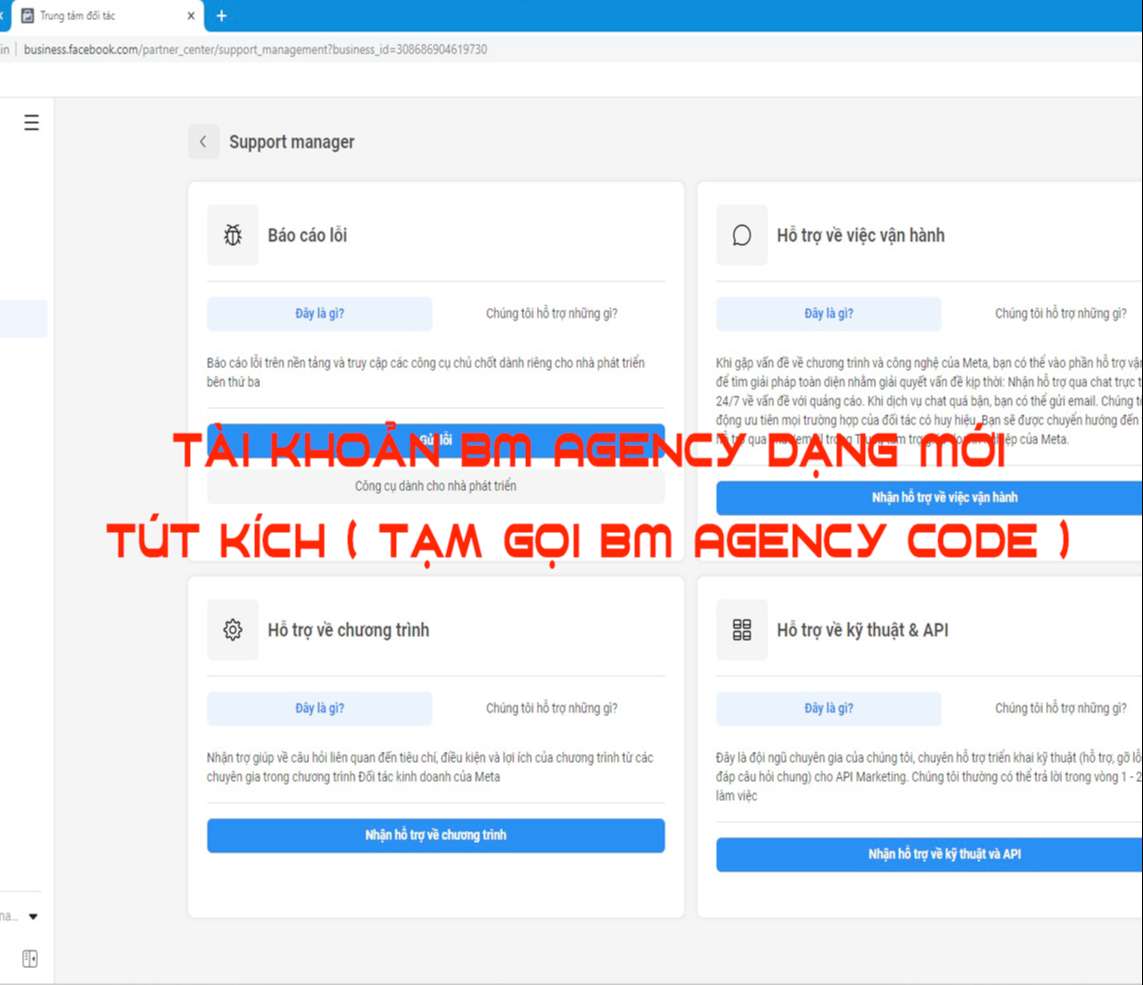 Tài Khoản BM Agency Facebook & Tút Kích Bằng Code ( Tạm Gọi BM Agency Code )