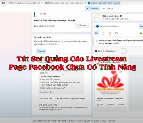 Tút Set Quảng Cáo Livestream Page Facebook Chưa Có Tính Năng