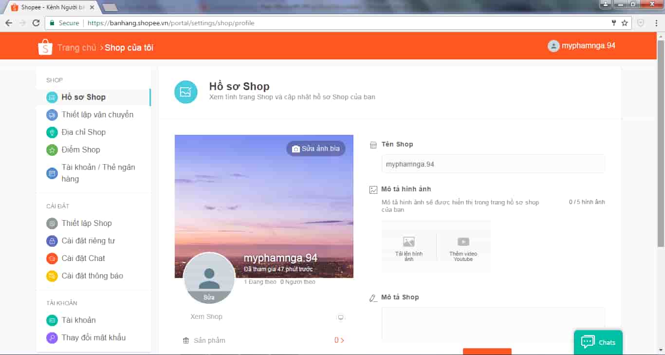 Giao diện shop