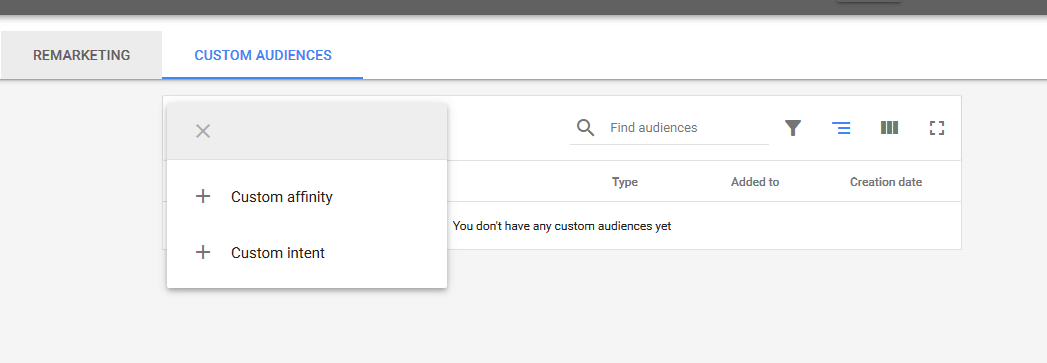 tạo đối tượng tùy chỉnh adwords