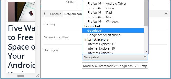 Cách thay đổi User Agent của trình duyệt không cần extenstion